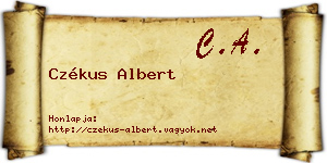 Czékus Albert névjegykártya
