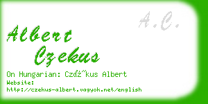 albert czekus business card